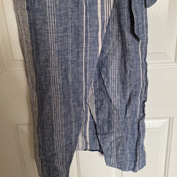 Linen blend cut out express faux wrap dress. - Picture 5 of 7